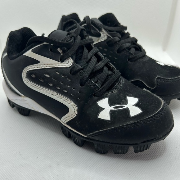Under Armour Kids Black and White Sneakers sz 11 - Picture 2 of 11